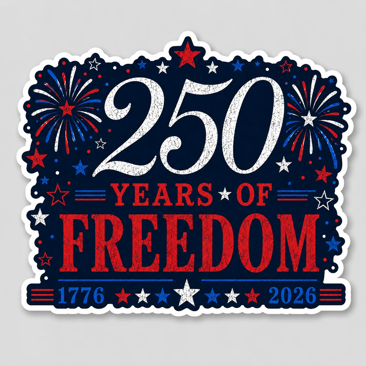250 Years RWB Fireworks artwork