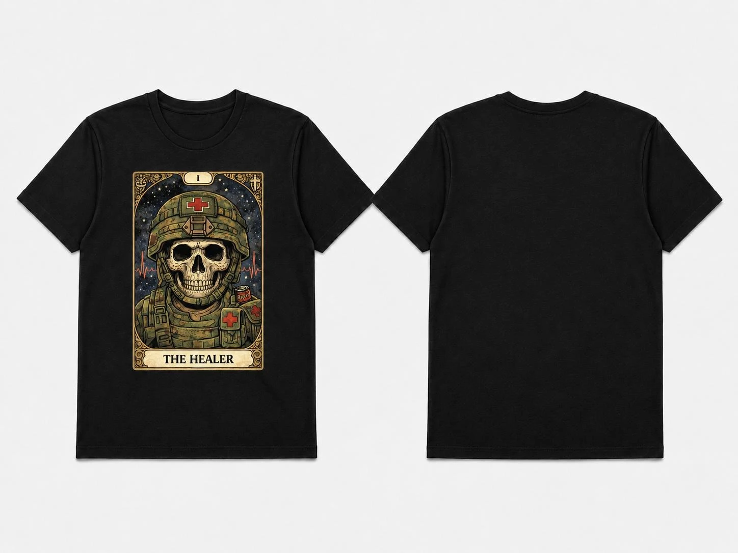 68W The Healer military T-shirt design